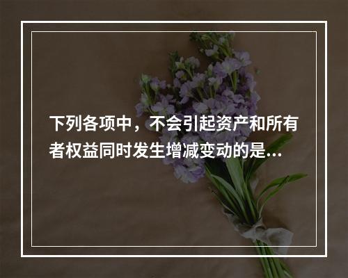 下列各项中，不会引起资产和所有者权益同时发生增减变动的是(　