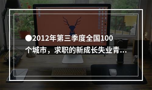 ●2012年第三季度全国100个城市，求职的新成长失业青年中