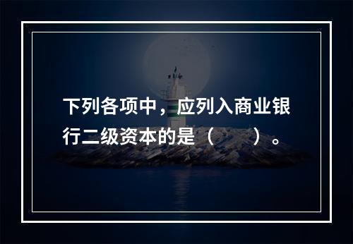 下列各项中，应列入商业银行二级资本的是（　　）。