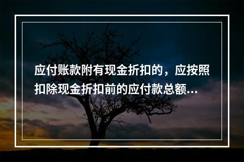 应付账款附有现金折扣的，应按照扣除现金折扣前的应付款总额入账