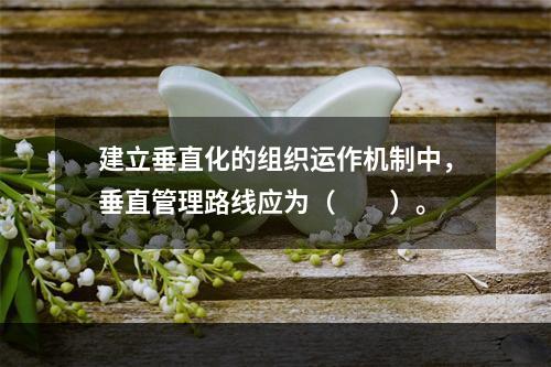 建立垂直化的组织运作机制中，垂直管理路线应为（　　）。