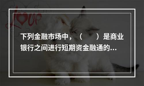 下列金融市场中，（　　）是商业银行之间进行短期资金融通的市场