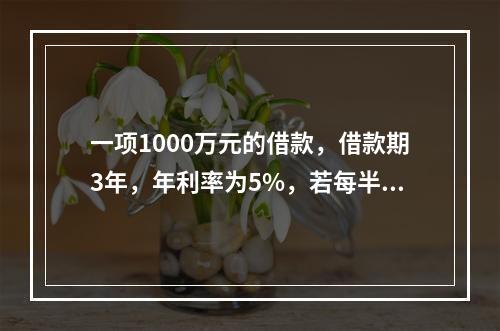 一项1000万元的借款，借款期3年，年利率为5%，若每半年复