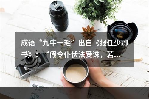 成语“九牛一毛”出自《报任少卿书》：“假令仆伏法受诛，若九牛