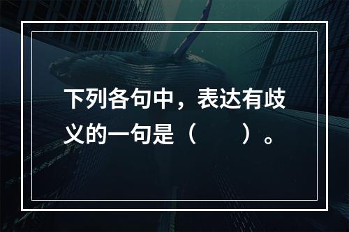 下列各句中，表达有歧义的一句是（　　）。