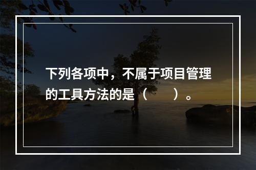 下列各项中，不属于项目管理的工具方法的是（　　）。