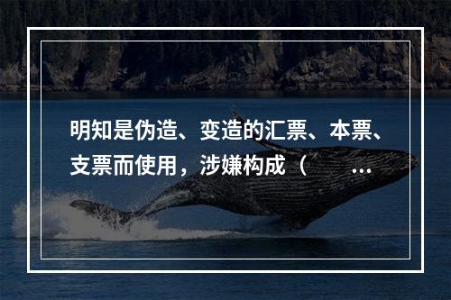 明知是伪造、变造的汇票、本票、支票而使用，涉嫌构成（　　）。