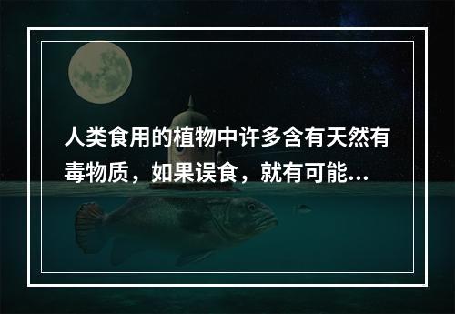 人类食用的植物中许多含有天然有毒物质，如果误食，就有可能中毒