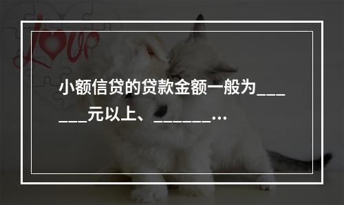 小额信贷的贷款金额一般为______元以上、______万元