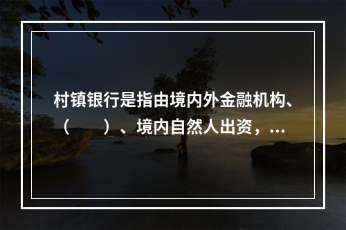 村镇银行是指由境内外金融机构、（　　）、境内自然人出资，在农