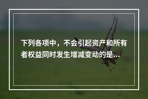 下列各项中，不会引起资产和所有者权益同时发生增减变动的是(　