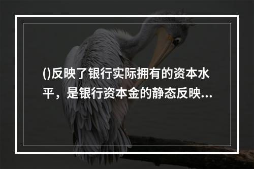 ()反映了银行实际拥有的资本水平，是银行资本金的静态反映。