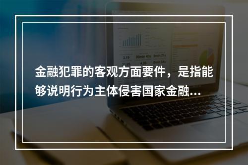 金融犯罪的客观方面要件，是指能够说明行为主体侵害国家金融管理