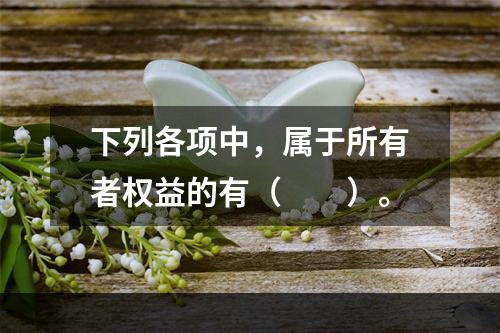 下列各项中，属于所有者权益的有（　　）。