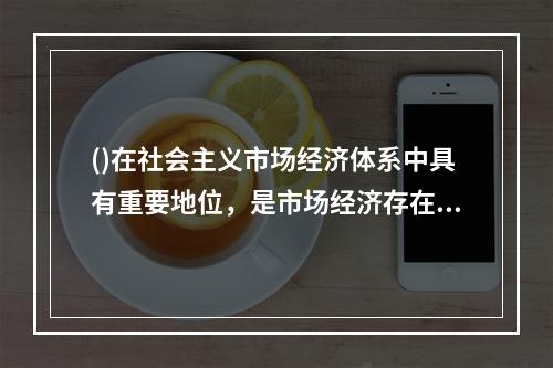 ()在社会主义市场经济体系中具有重要地位，是市场经济存在和发