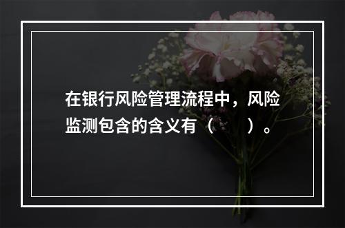 在银行风险管理流程中，风险监测包含的含义有（　　）。