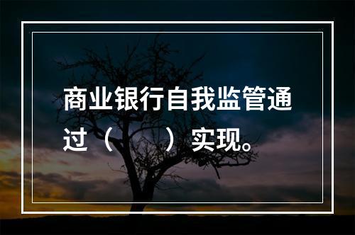 商业银行自我监管通过（　　）实现。