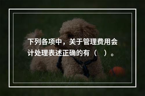 下列各项中，关于管理费用会计处理表述正确的有（　）。