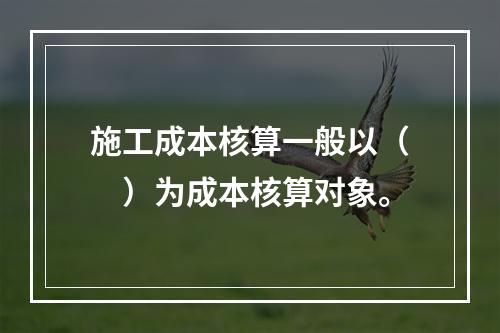 施工成本核算一般以（　）为成本核算对象。