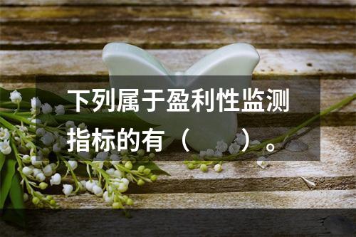 下列属于盈利性监测指标的有（  ）。