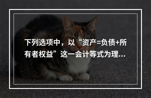 下列选项中，以“资产=负债+所有者权益”这一会计等式为理论依