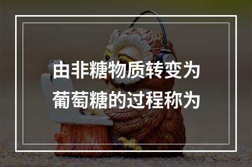 由非糖物质转变为葡萄糖的过程称为