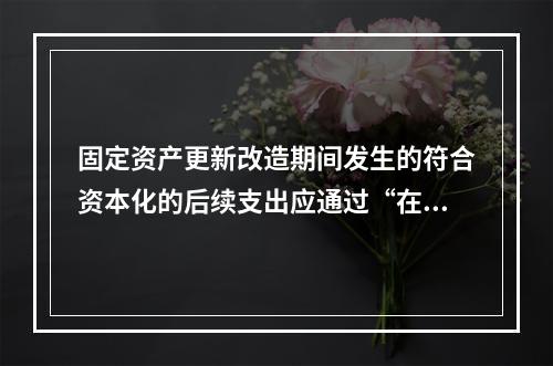 固定资产更新改造期间发生的符合资本化的后续支出应通过“在建工