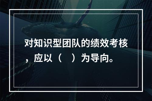 对知识型团队的绩效考核，应以（　）为导向。