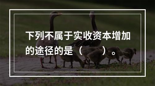 下列不属于实收资本增加的途径的是（　　）。