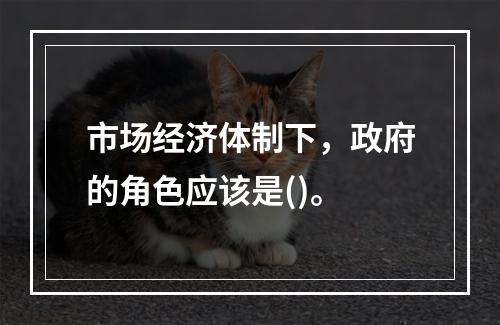 市场经济体制下，政府的角色应该是()。