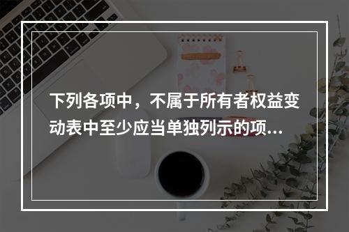 下列各项中，不属于所有者权益变动表中至少应当单独列示的项目是