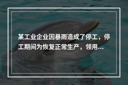 某工业企业因暴雨造成了停工，停工期间为恢复正常生产，领用原材