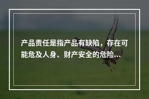 产品责任是指产品有缺陷，存在可能危及人身、财产安全的危险，造