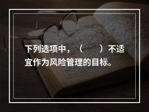 下列选项中，（　　）不适宜作为风险管理的目标。