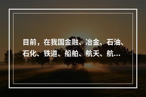 目前，在我国金融、冶金、石油、石化、铁道、船舶、航天、航空，