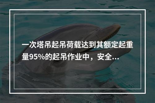 一次塔吊起吊荷载达到其额定起重量95%的起吊作业中，安全人员