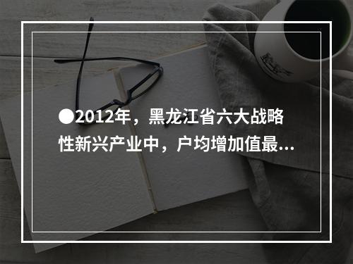 ●2012年，黑龙江省六大战略性新兴产业中，户均增加值最高的