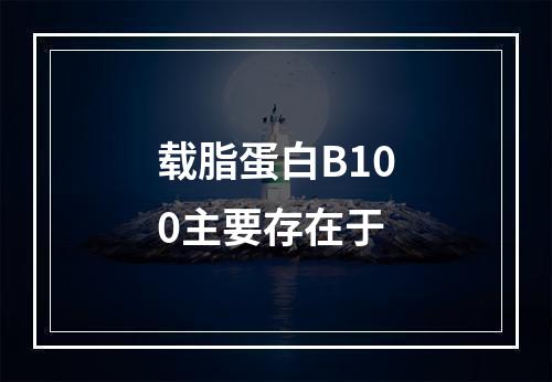 载脂蛋白B100主要存在于