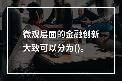 微观层面的金融创新大致可以分为()。