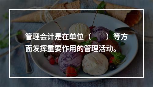 管理会计是在单位（　　）等方面发挥重要作用的管理活动。