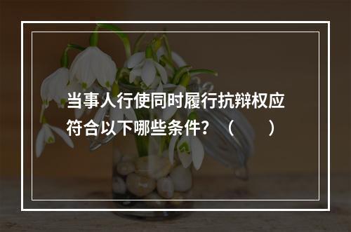 当事人行使同时履行抗辩权应符合以下哪些条件？（　　）