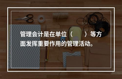 管理会计是在单位（　　）等方面发挥重要作用的管理活动。