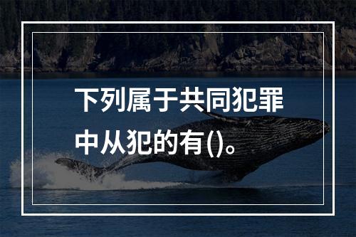 下列属于共同犯罪中从犯的有()。