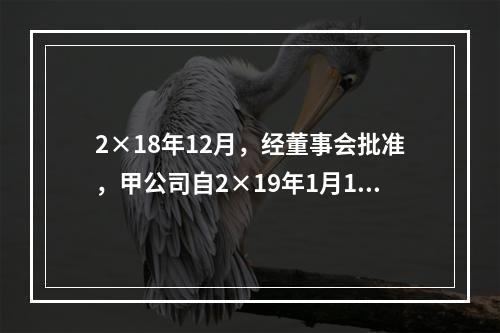 2×18年12月，经董事会批准，甲公司自2×19年1月1日起