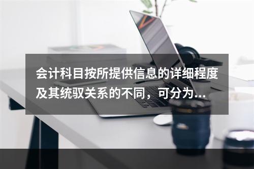 会计科目按所提供信息的详细程度及其统驭关系的不同，可分为（