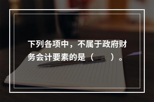 下列各项中，不属于政府财务会计要素的是（　　）。