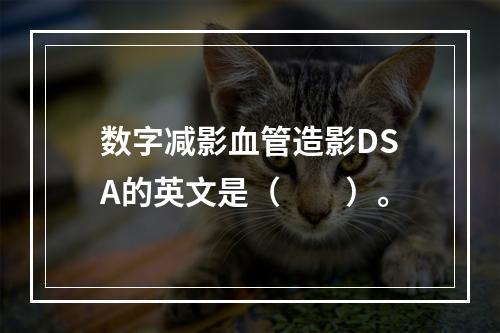 数字减影血管造影DSA的英文是（　　）。