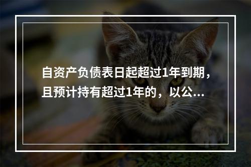 自资产负债表日起超过1年到期，且预计持有超过1年的，以公允价