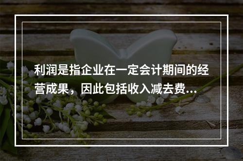 利润是指企业在一定会计期间的经营成果，因此包括收入减去费用后