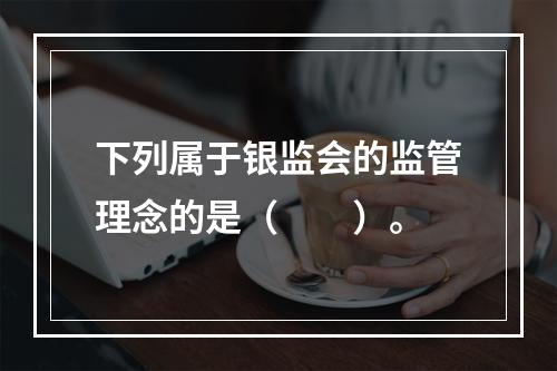 下列属于银监会的监管理念的是（　　）。